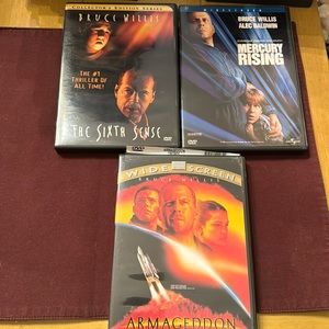 * Bruce Willis Armageddon, 
mercury Rising (sealed) & Sixth Sense